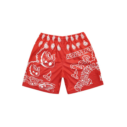 KSLA RED BANDANA MESH SHORT - KICKSTOCKSLA