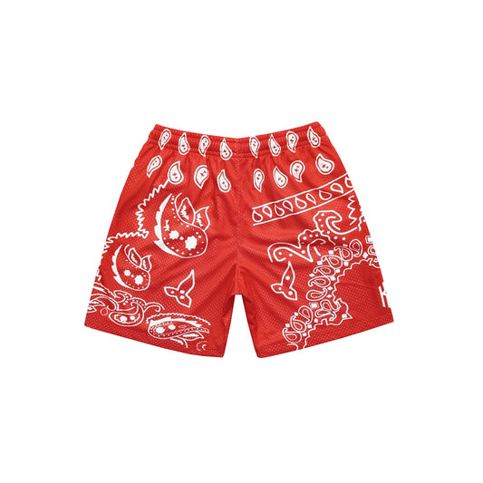 KSLA RED BANDANA MESH SHORT - KICKSTOCKSLA