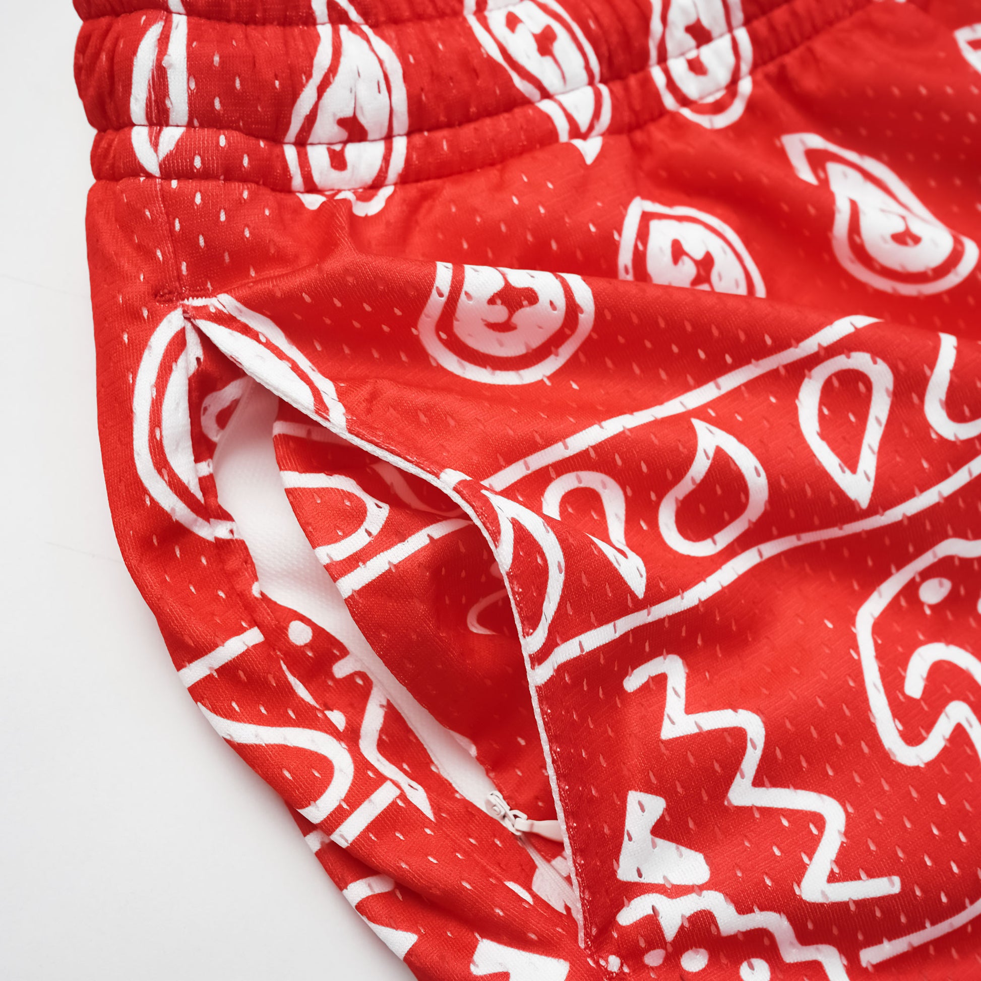 KSLA RED BANDANA MESH SHORT - KICKSTOCKSLA