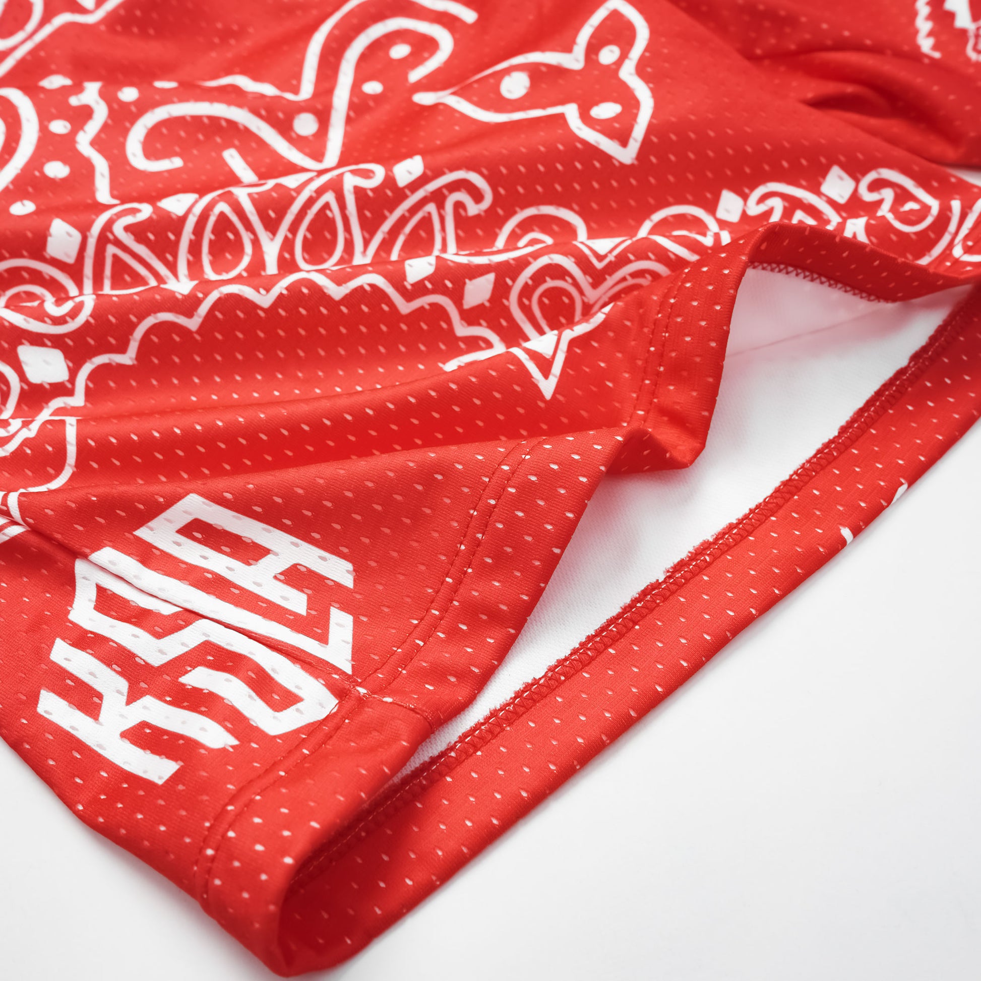 KSLA RED BANDANA MESH SHORT - KICKSTOCKSLA