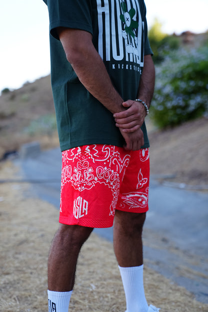 KSLA RED BANDANA MESH SHORT