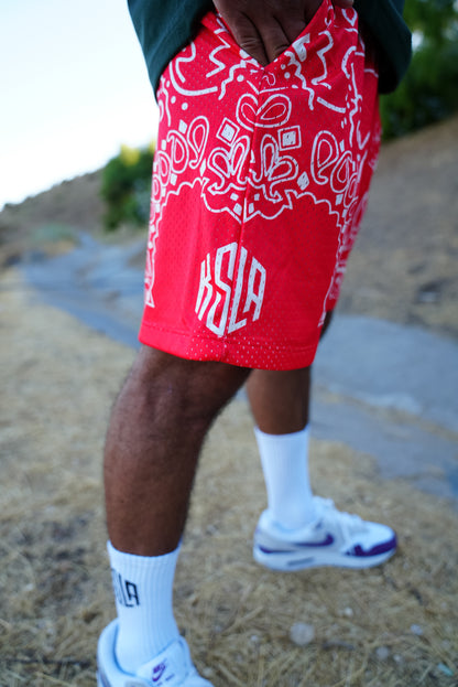 KSLA RED BANDANA MESH SHORT