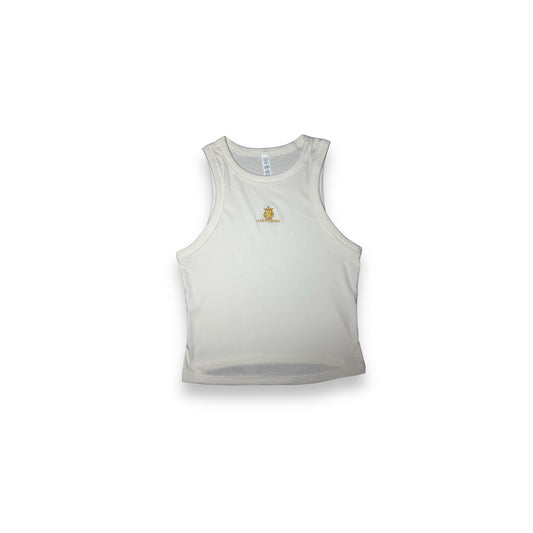 KICKSTOCKSLA Solid Natural Micro Rib Racer Tank - KICKSTOCKSLA